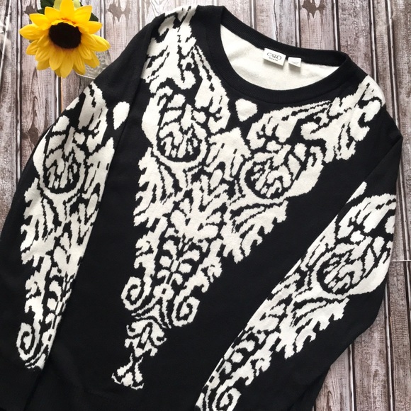 Cato Sweaters - Cato black and white long owl sweater